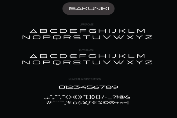 Isakuniki Font font preview - 5