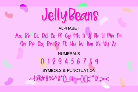Jelly Beans Font PNG with transparent background - Preview 1