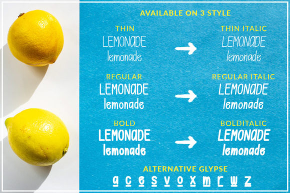 Lemonade & Toon Font PNG with transparent background - Preview 4