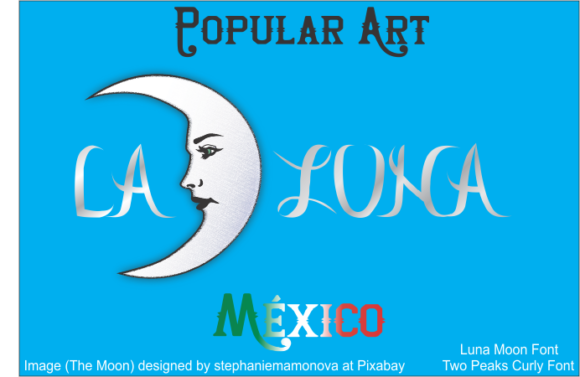 Luna Moon Font PNG with transparent background - Preview 2