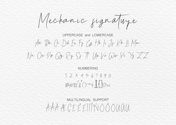 Mechanic Signature Font PNG with transparent background - Preview 1