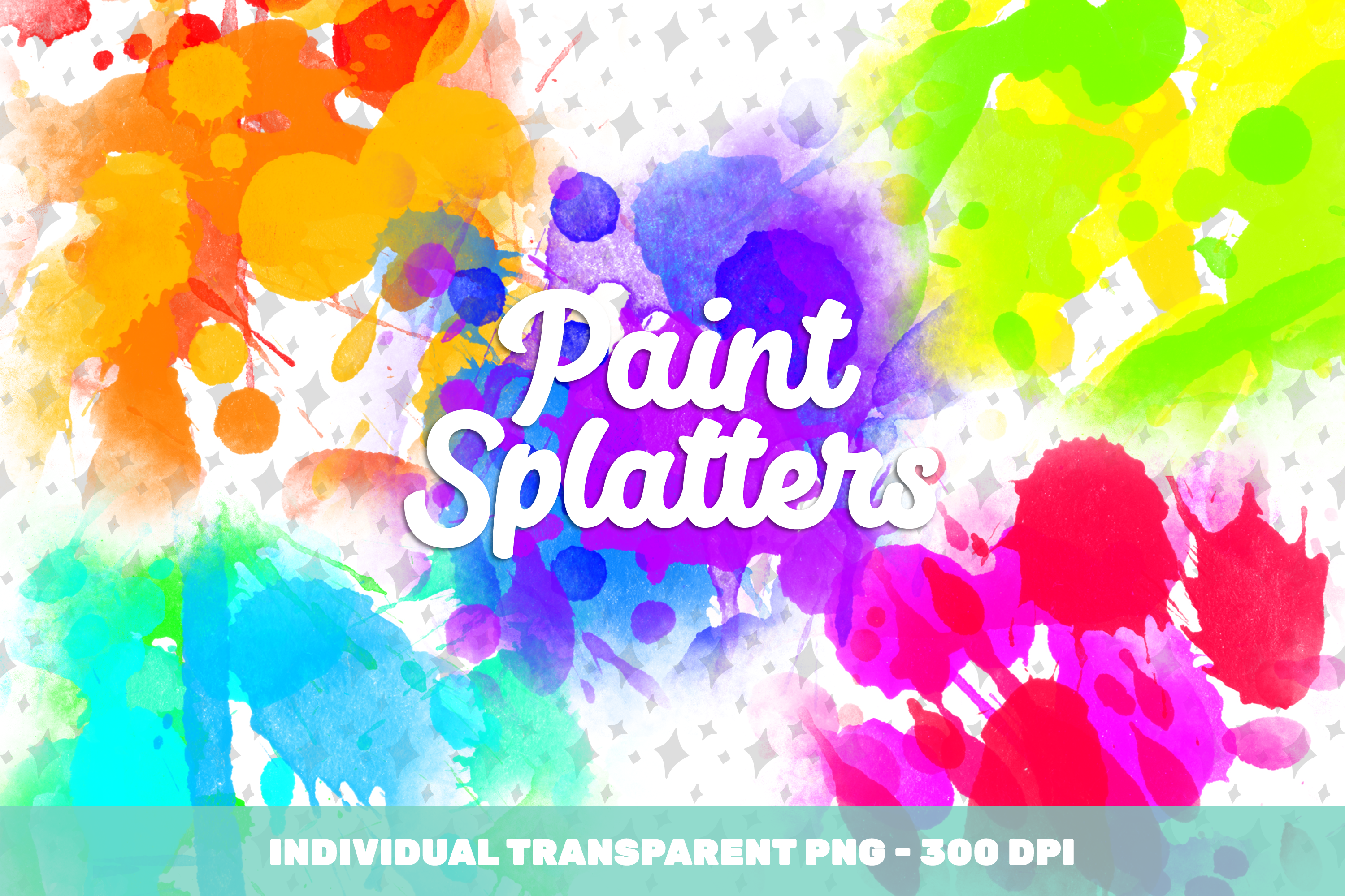 Neon Paint Splatters Graphic by Tiny Little Bundles · Creative Fabrica