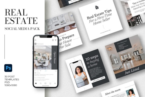 Preview of Real Estate Insta Pack | PS real estate social media template
