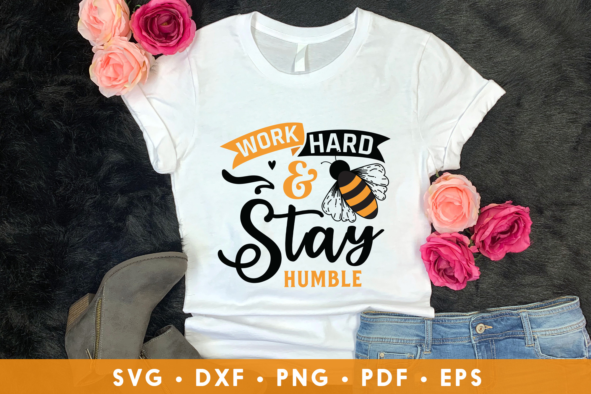 Work Hard & Stay Humble | Bee SVG Graphic by CraftlabSVG · Creative Fabrica