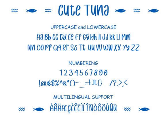 Cute Tuna Font PNG with transparent background - Preview 6