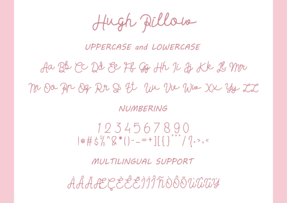 Hugh Pillow Font PNG with transparent background - Preview 1