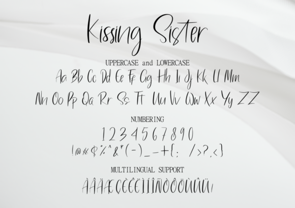 Kissing Sister Font PNG with transparent background - Preview 1