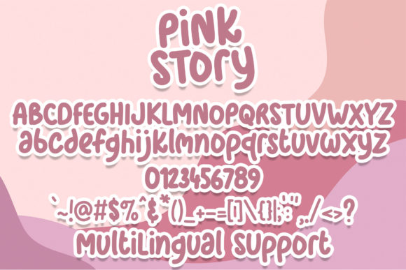 Pink Story Font PNG with transparent background - Preview 4