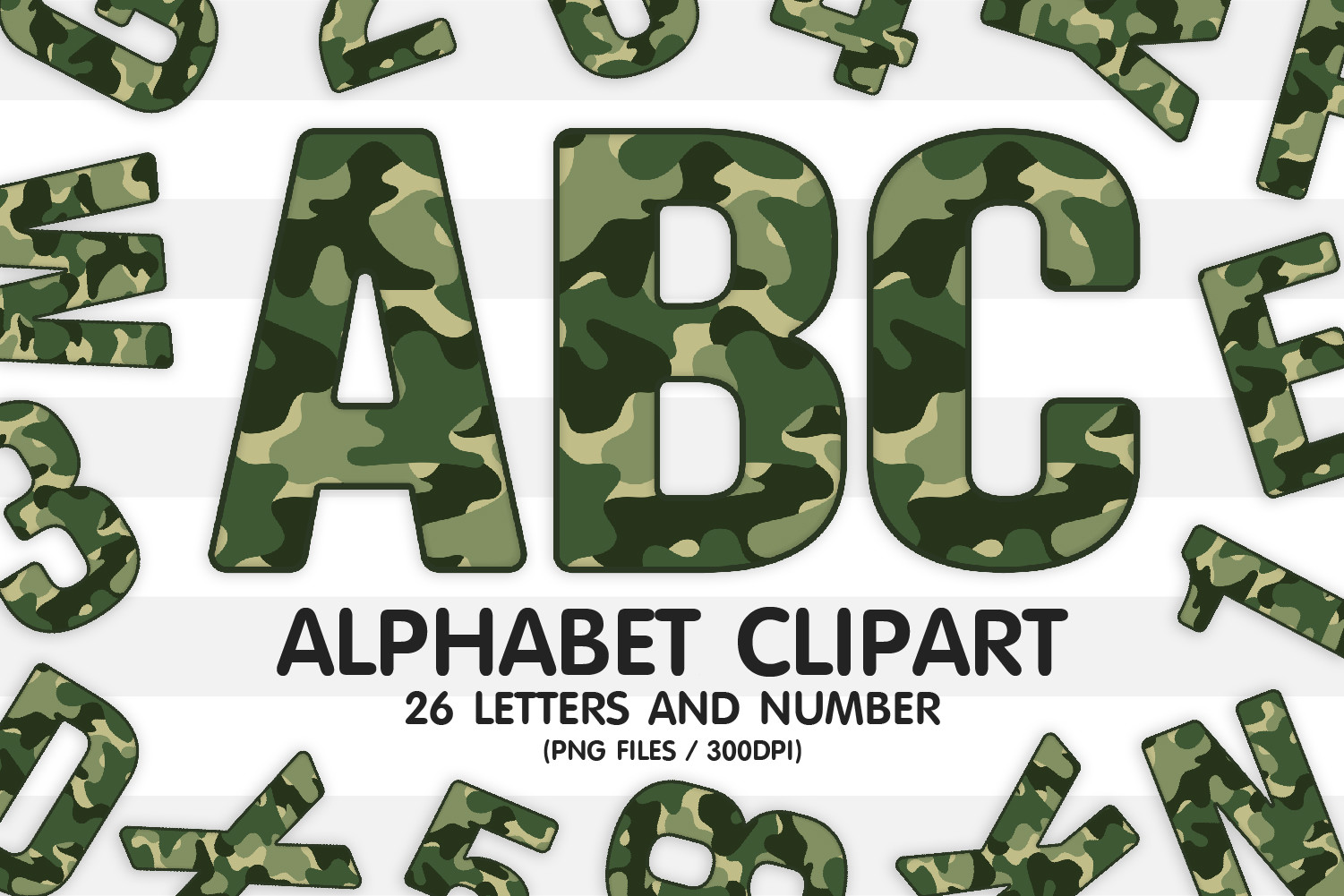 Camo Alphabet Letters Sublimation PNG Graphic by GoodsCute · Creative ...