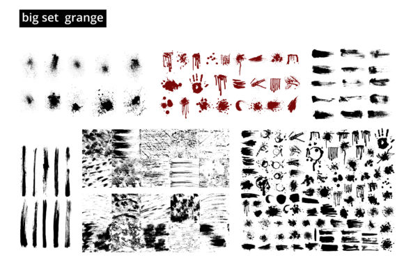 Dirt Stains and Brush Stroke Grunge Bundle