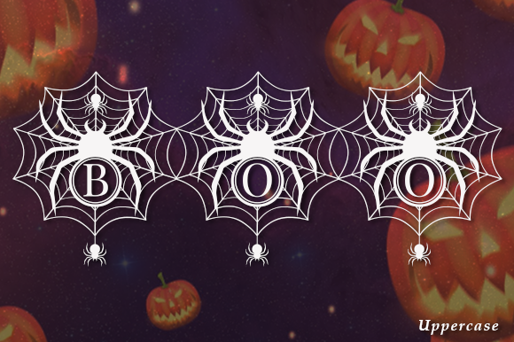 Halloween Spider Monogram Font - Preview 1