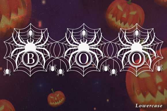 Halloween Spider Monogram Font - Preview 2