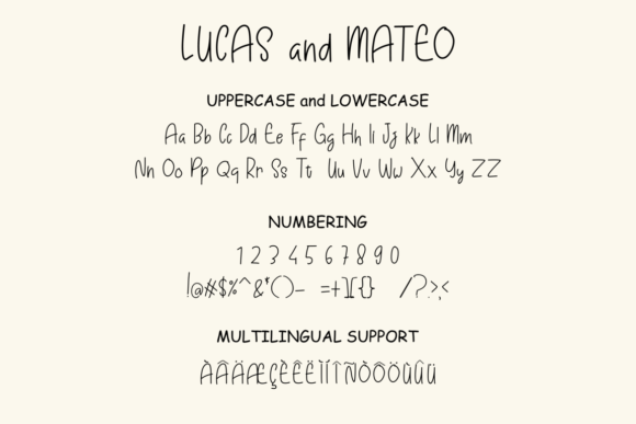 Lucas and Mateo Font font preview - 1