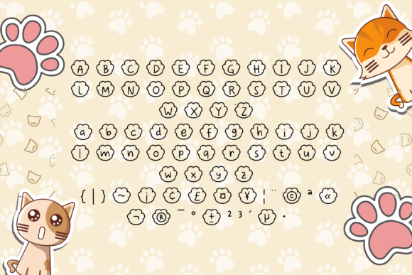 Paws Meow Font PNG with transparent background - Preview 1