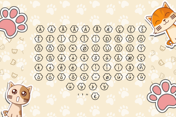 Paws Meow Font PNG with transparent background - Preview 2