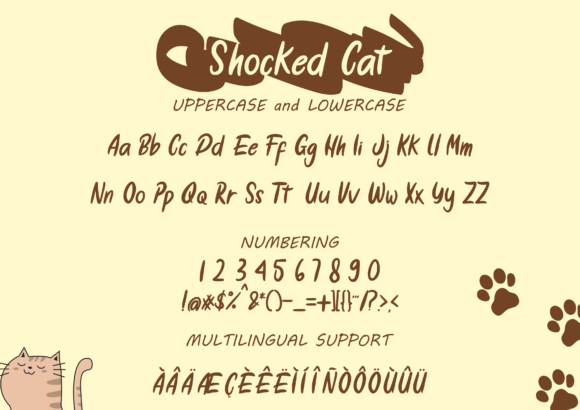 Shocked Cat Font PNG with transparent background - Preview 1