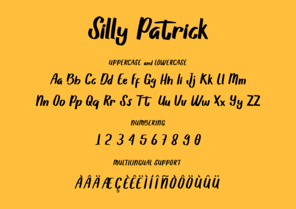 Silly Patrick Font PNG with transparent background - Preview 1