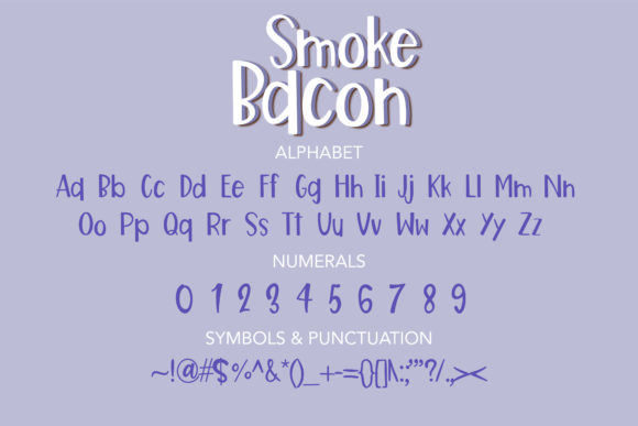 Smoke Bacon Font PNG with transparent background - Preview 1