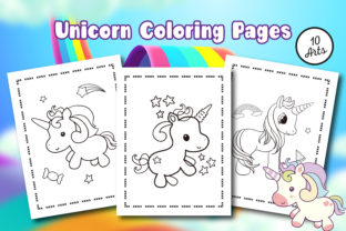 Unicorn Coloring Pages - KDP Interior Graphic by Kids_Zone · Creative ...