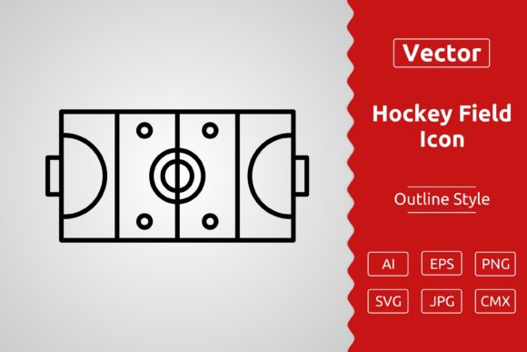 Vector Hockey Field Outline Icon
