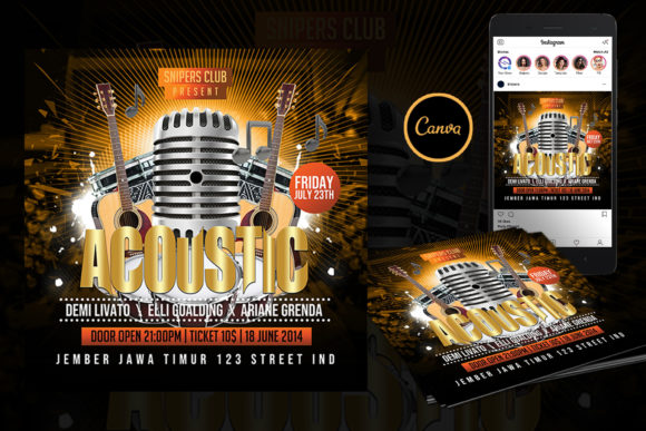 Acoustic Party Flyer Canva Template