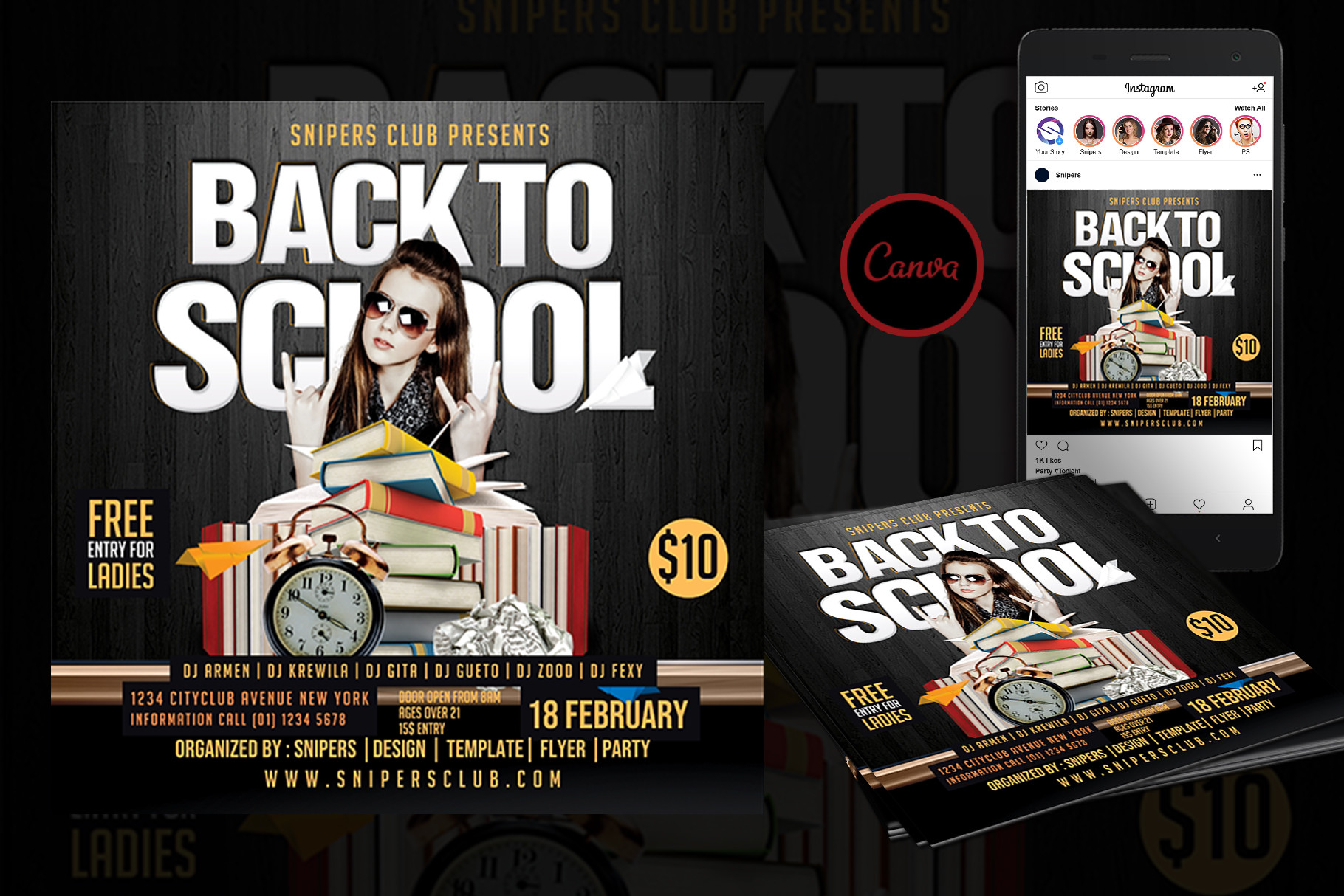 Back to School Event Flyer Canva Templat