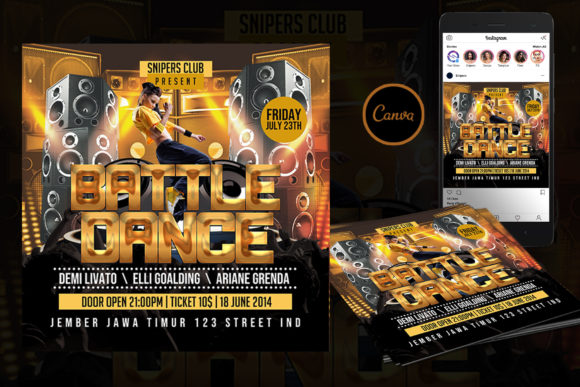 Battle Dance Event Flyer Canva Template