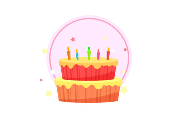 Birthday Beautiful Cake Party Graphic Icons By margaritaristudio