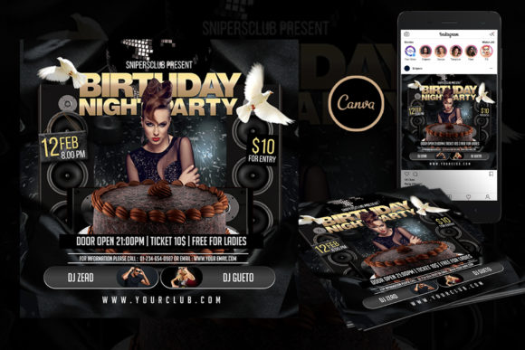 Birthday Event Flyer Canva Template