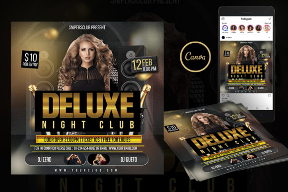Deluxe Night Event Flyer Canva Template