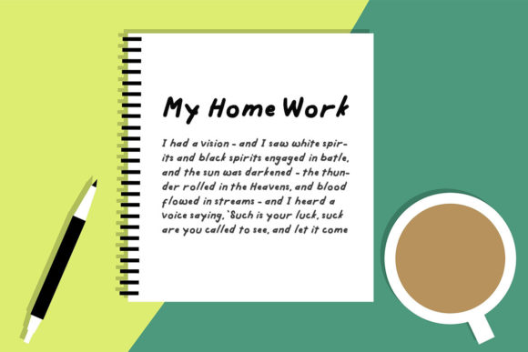 Home Work Font PNG with transparent background - Preview 1