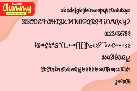 Mono Gummy Font PNG with transparent background - Preview 5