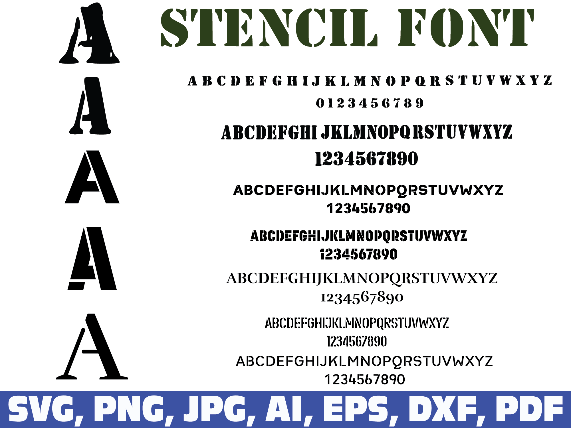 Stencil Font Letters Graphic by Sofiamastery · Creative Fabrica font preview