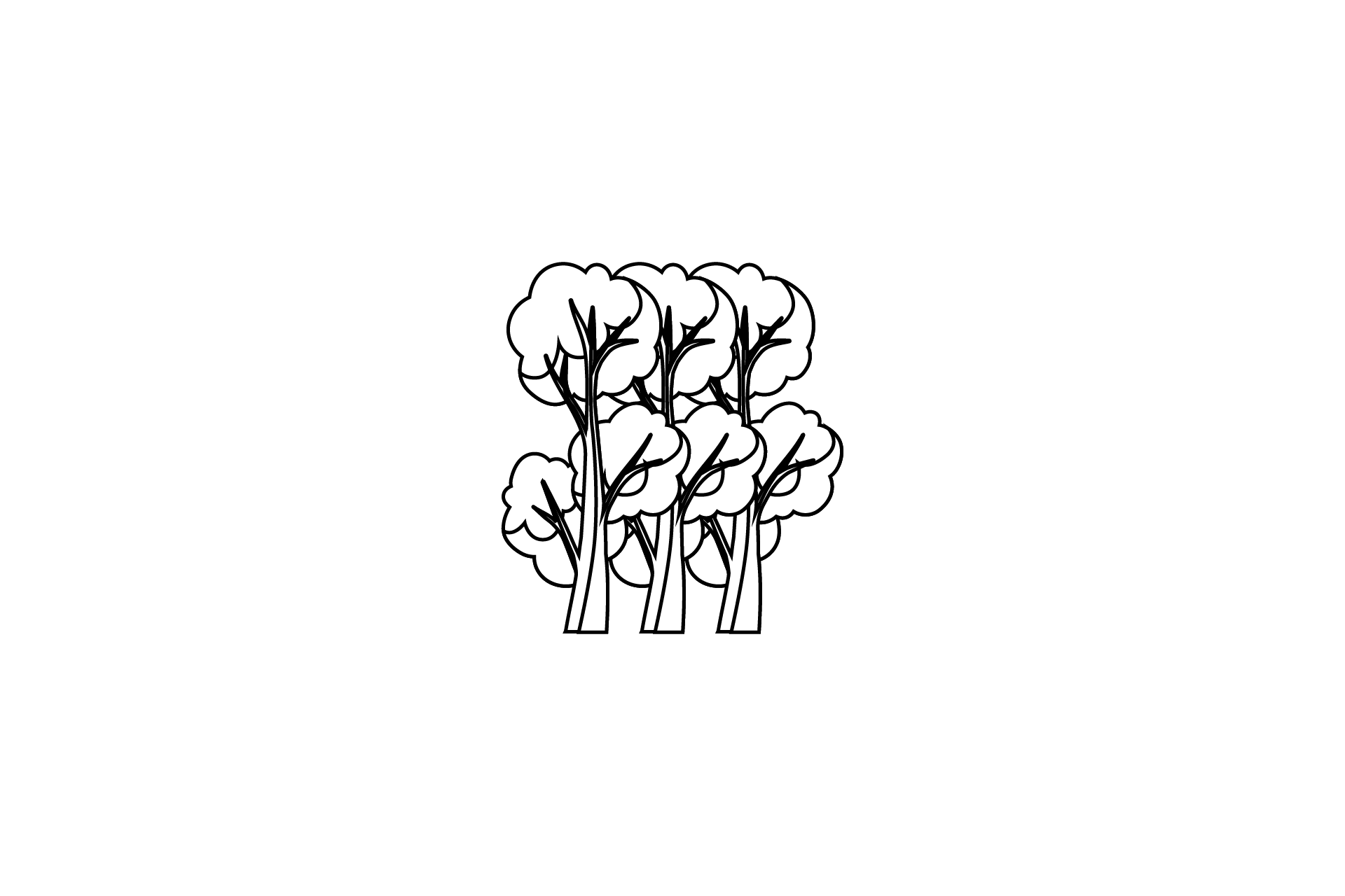 Tree Three Icons Style Outline Graphic by aerorbstudio · Creative Fabrica