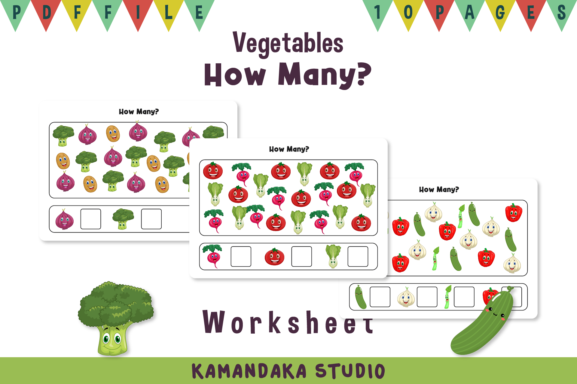 Worksheets How Many for Kids Graphic by kamandakastudio · Creative Fabrica
