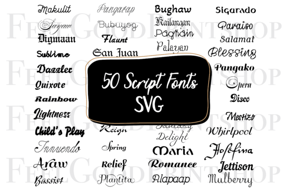50 Script Svg Fonts Bundle