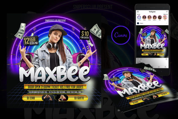 Dj Artist Event Flyer Canva Template