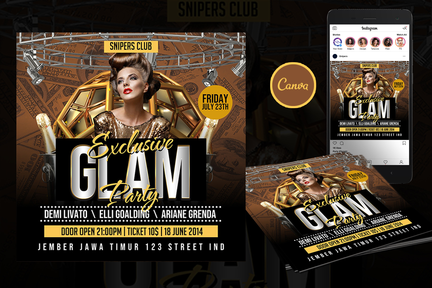 Exclusive Glam Flyer Canva Template