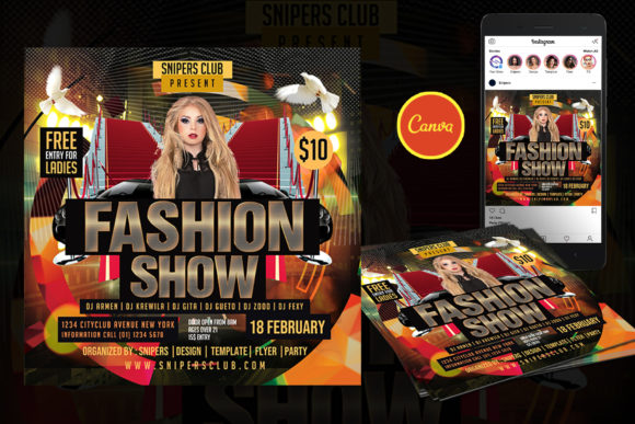 Fashion Show Event Flyer Canva Template