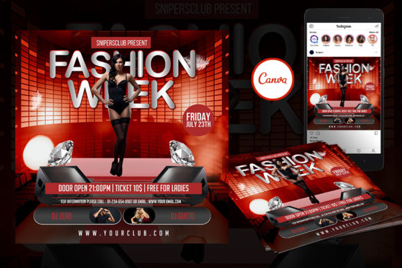 Fashion Week Event Flyer Canva Template