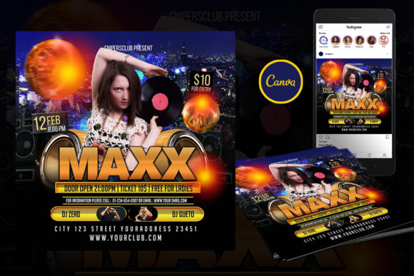 Guest Dj Event Flyer Canva Template