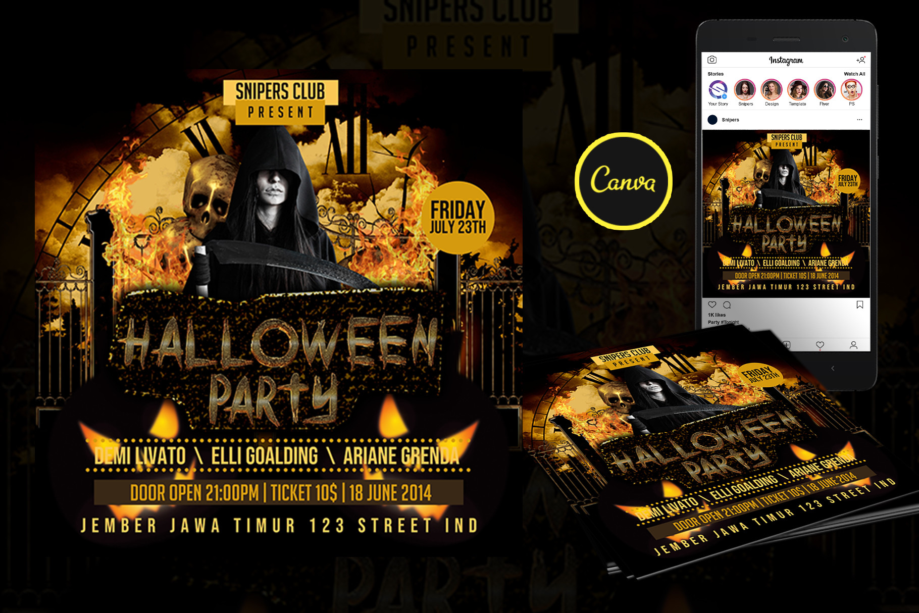 Halloween Event Flyer Canva Template
