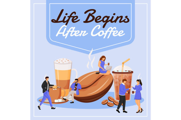 Preview of Life Begins After Coffee Social Media coffee shop social media template
