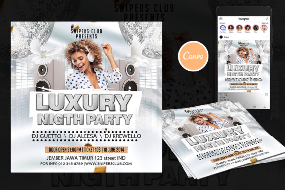 Luxury Night Event Flyer Canva Template