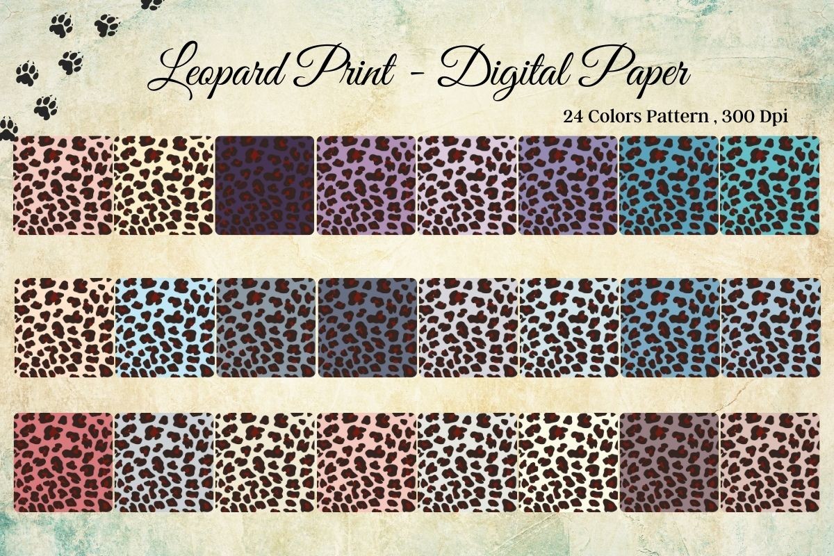 Paper Digital Leopard Colorful Skin Anim Graphic by HappyDesign ...