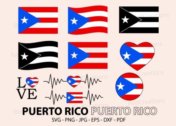 Puerto Rico Flag Bundle Svg, Flag, Love