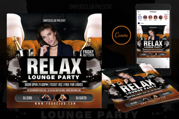 Relax Lounge Event Flyer Canva Template