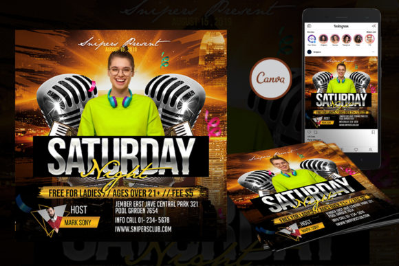 Saturday Event Flyer Canva Template