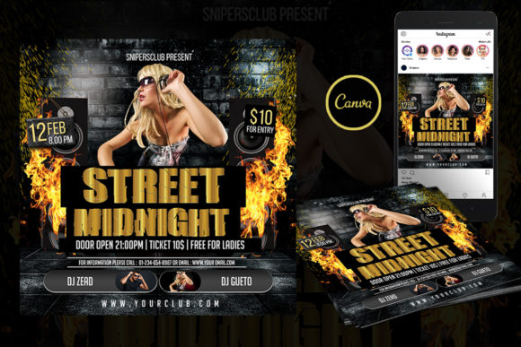 Street Midnight Flyer Canva Template