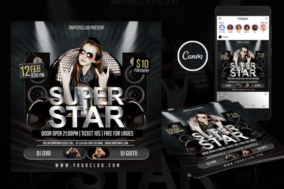 Superstar Event Flyer Canva Template